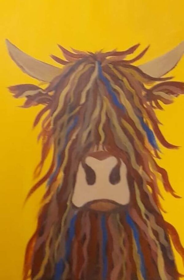 5 week art class Highland cow 2