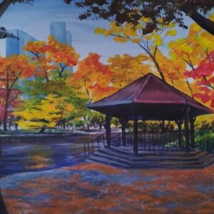 Autumnal Bandstand in the Park in acrylics - Thurs 6th or Fri 7th November
