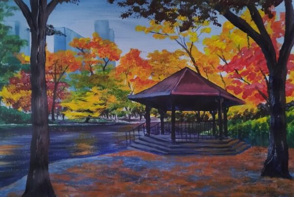 Autumnal Bandstand in the Park in acrylics - Thurs 6th or Fri 7th November